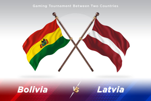 Bolivia Versus Latvia Two Flags