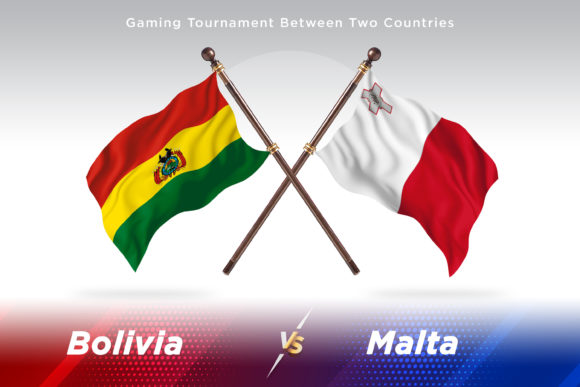 Bolivia Versus Malta Two Flags
