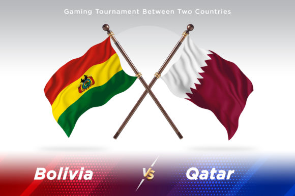 Bolivia Versus Qatar Two Flags