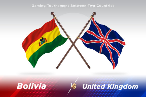 Bolivia Versus United Kingdom Two Flags