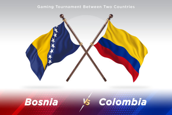 Bosnia Versus Colombia Two Flags