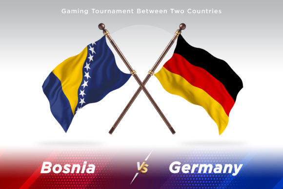 Bosnia Versus Germany Two Flags