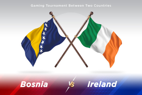 Bosnia Versus Ireland Two Flags