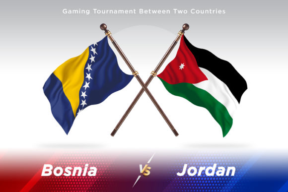 Bosnia Versus Jordan Two Flags