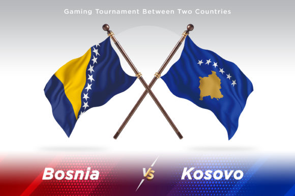 Bosnia Versus Kosovo Two Flags