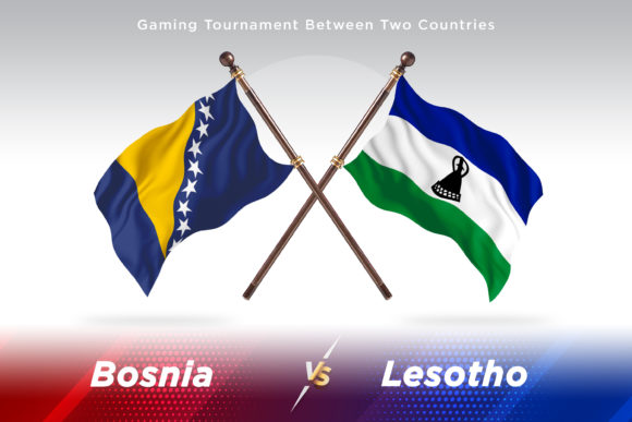 Bosnia Versus Lesotho Two Flags