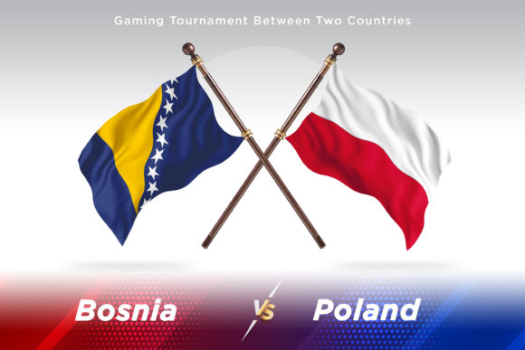 Bosnia Versus Poland Two Flags – A Creative Design Resource for Country Comparisons