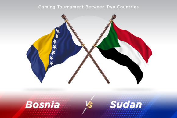 Bosnia Versus Sudan Two Flags
