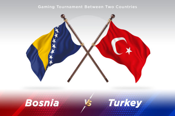 Bosnia Versus Turkey Two Flags Design