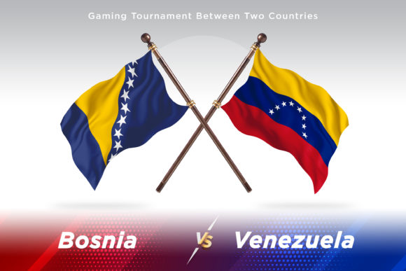 Bosnia Versus Venezuela Two Flags