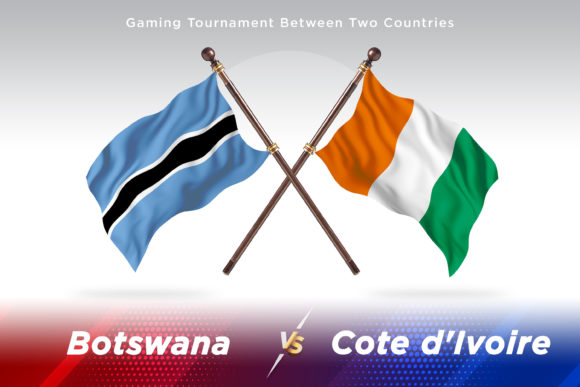 Botswana Versus Cote D Ivoire Two Flags